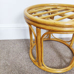 Load image into Gallery viewer, Vintage Tiki Boho Bamboo Foot Stool, Cane Plant Stand
