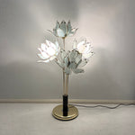 Load image into Gallery viewer, Mid Century Lotus Floor Lamp, Hollywood Regency Brass Standard Lamp
