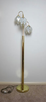 Load image into Gallery viewer, Mid Century Tulip Flower Floor Lamp, Hollywood Regency Brass Standard Lamp
