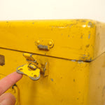 Load image into Gallery viewer, Yellow Vintage Metal Box, Industrial Tin Storage Box
