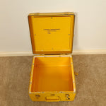 Load image into Gallery viewer, Yellow Vintage Metal Box, Industrial Tin Storage Box
