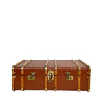 Load image into Gallery viewer, XXL Antique English Wood Banded Steamer Trunk, Blanket Box, Vintage Industrial Storage
