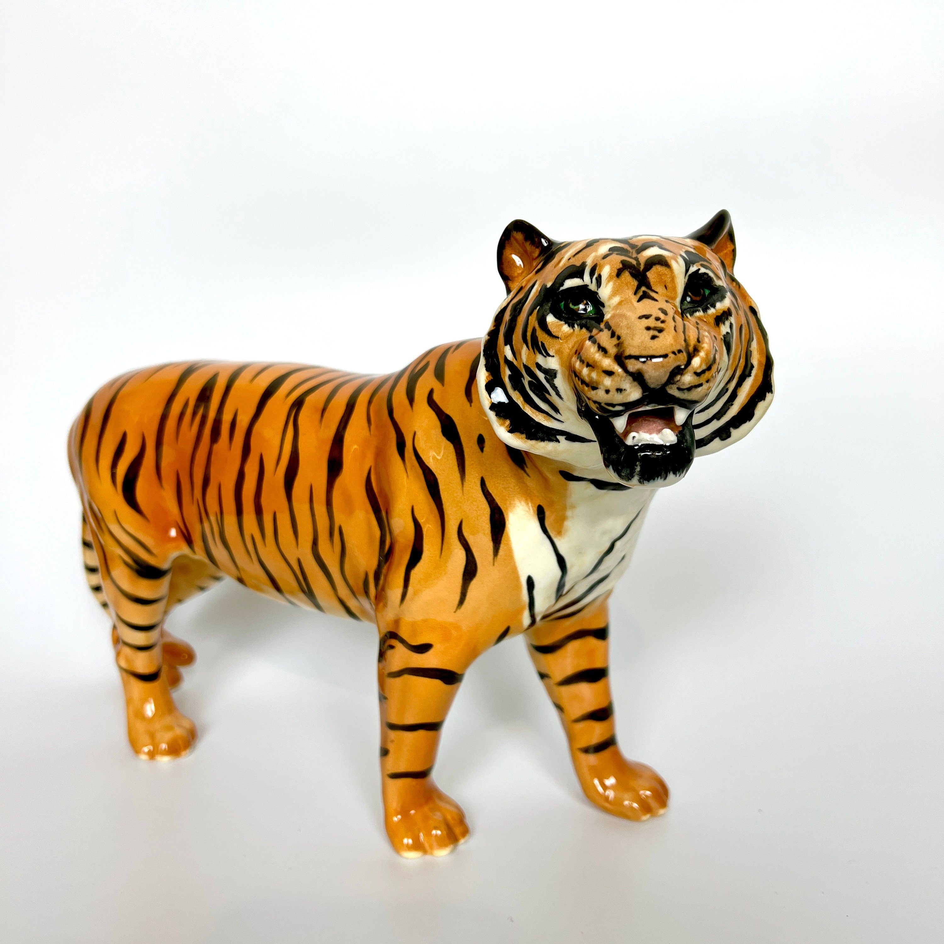 Large Vintage Ceramic Tiger Figurines