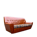 Load image into Gallery viewer, Mid Century Brown Faux Leather Armchair
