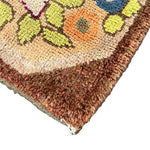 Load image into Gallery viewer, Mid Century Brown Green Floral Small Hook Rug,
