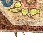 Load image into Gallery viewer, Mid Century Brown Green Floral Small Hook Rug,
