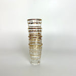 Load image into Gallery viewer, Italian Mid Century Gold Stripe Fluted Shot Glasses - Set of 4
