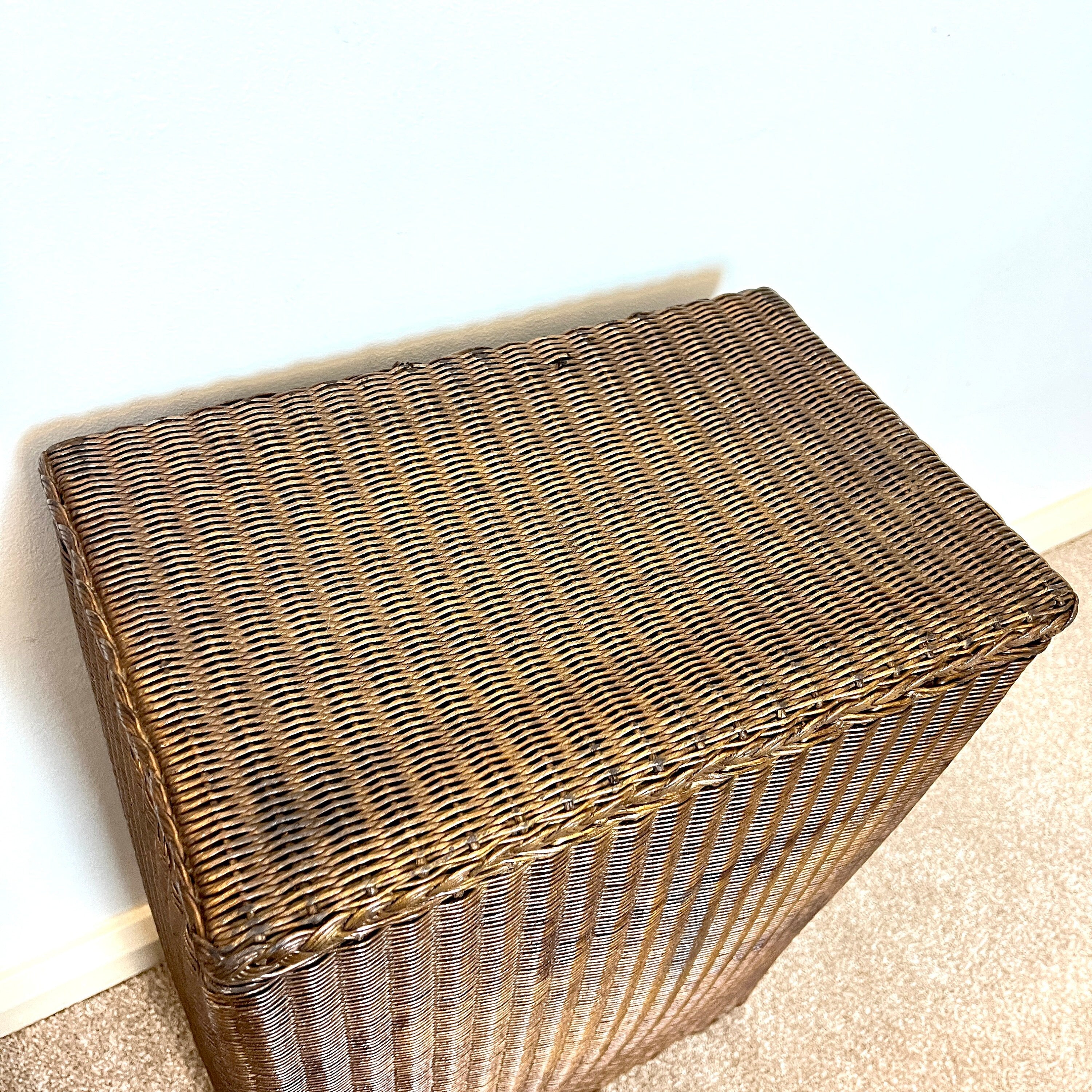 Original Lloyd Loom Lusty Vintage Gold  Bronze Laundry Linen Basket , Bedside table