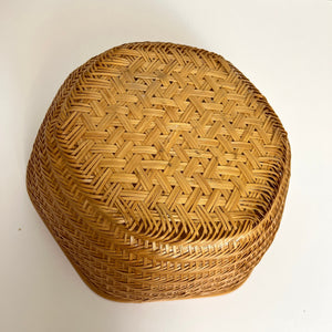 Vintage Wicker Large  Hexagon Fruit Basket