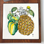 Load image into Gallery viewer, Mid Century Tiled Teak Cheese Board , Pineapple Cheese Plate

