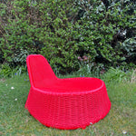 Load image into Gallery viewer, Vintage Red  Wicker Easy Lounge  Chair by Ikea
