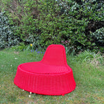 Load image into Gallery viewer, Vintage Red  Wicker Easy Lounge  Chair by Ikea
